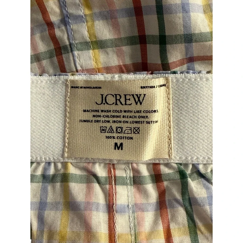 J.Crew Mens Multi Color Rainbow Plaid Cotton Boxer Shorts Size Medium